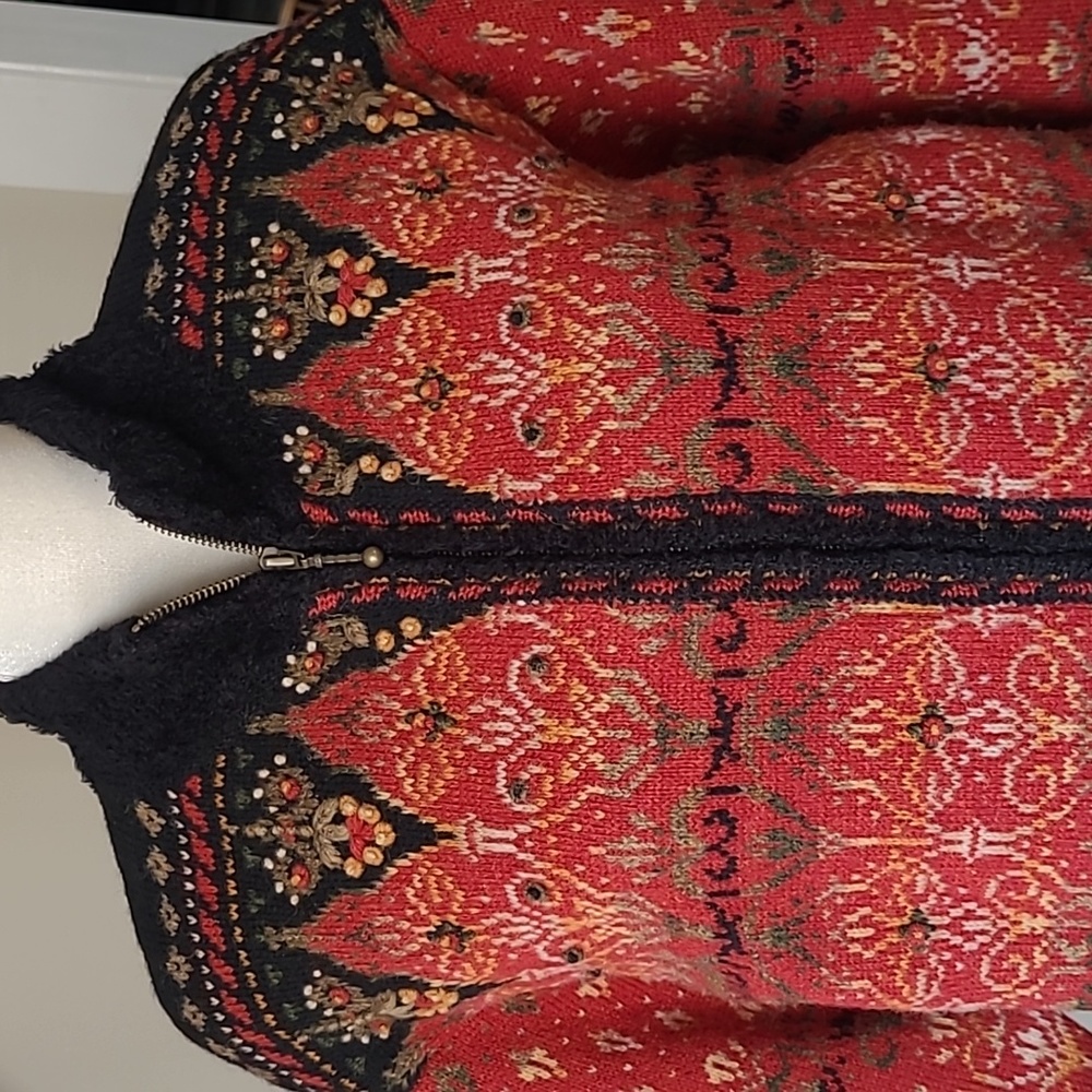 Icelandic Design Wool Fully Lined Sweater Cardigan Jacket - Front Zipper Closure - Picture 2 of 16